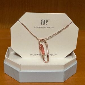 Bomb Party OG-Elegant Rose Gold Necklace with Pink Gemstone